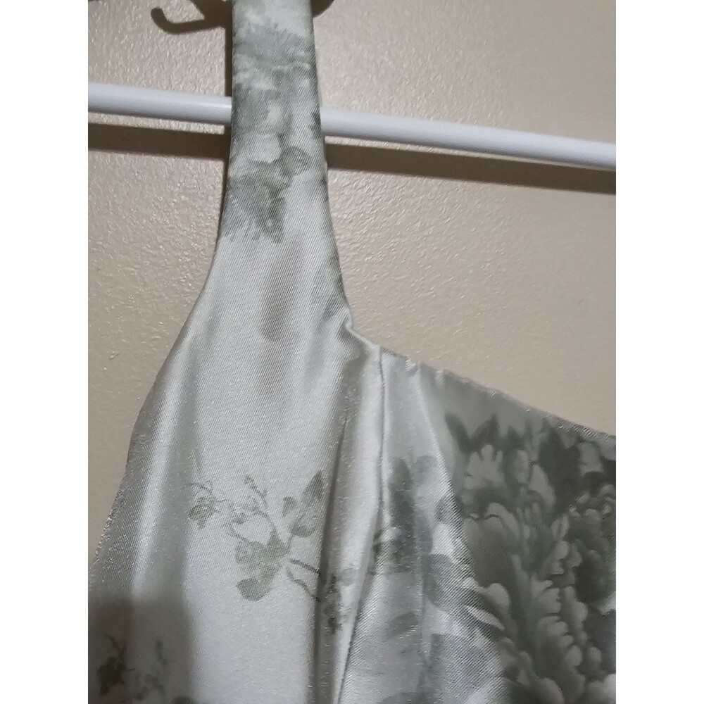Dessy Collection  Floral  Sage Cottage Rose   Square Neck Style 3153FP Size 10 - Picture 11 of 13